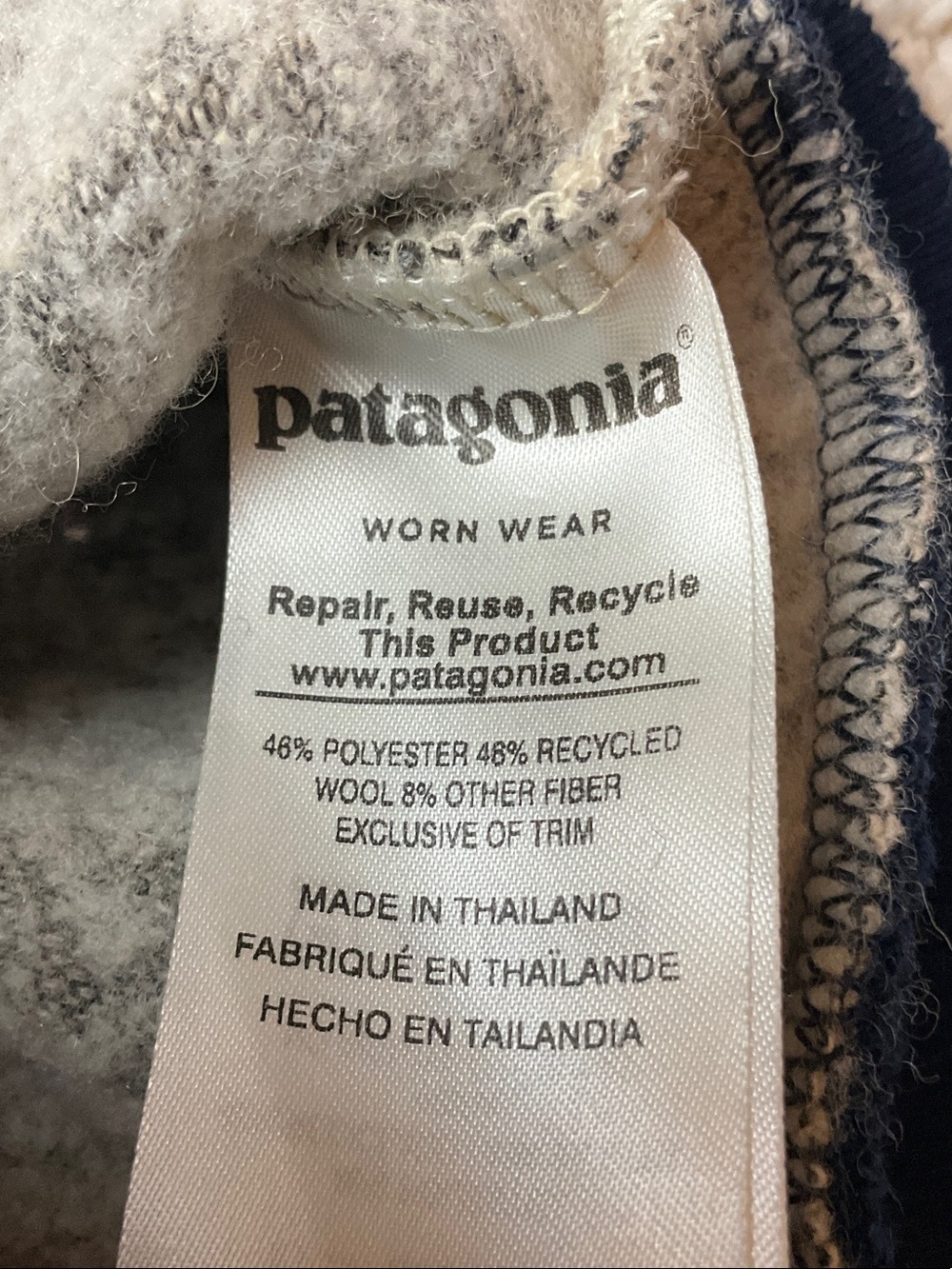 Patagonia W's Woolyester Fleece Pullover Oatmeal Heather Color Size Small - Picture 7 of 16